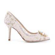 Dolce & Gabbana Spets Stilettklack Pumps White, Dam