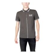 Emporio Armani EA7 Grå kortärmad polo för män Gray, Herr