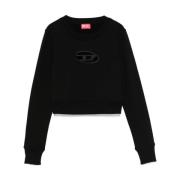 Diesel Svart Cut-Out Sweater Crew Neck Black, Dam