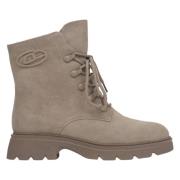 Estro Kvinnors Beige Äkta Velour Ankelboots Beige, Dam