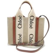 Chloé Pre-owned Pre-owned Canvas axelremsvskor White, Dam