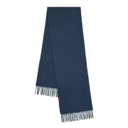 Mulberry Solid Merino Wool Scarf, Stormy Blue Blue, Herr