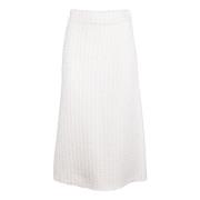 Erika Cavallini Stickad Midi Kjol White, Dam