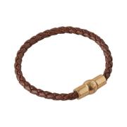 Mulberry Iris Läderarmband, Tvåton Brun Brown, Dam