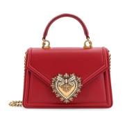 Dolce & Gabbana Läder axelväska med Cuore Sacro detalj Red, Dam