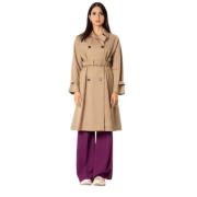 Max Mara Weekend Kamel Dubbelknäppt Trenchcoat Brown, Dam