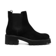 Pedro García Svarta Mocka Ankelboots Slip-on Design Black, Dam