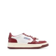 Autry Röda Läderpanel Sneakers Red, Dam