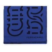 Salvatore Ferragamo Lyxig Oblung Shawl Stole Scarfs Blue, Herr