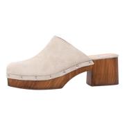 Copenhagen Shoes Velour Suede Offwhite Träskor Gray, Dam