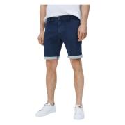 Pepe Jeans Stretch Shorts Dobby Indigo Blå Blue, Herr