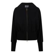 Patou Elegant Bomberjacka med Fransk Krage Black, Dam