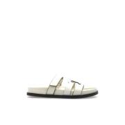 Tory Burch Lädersandaler Ines White, Dam