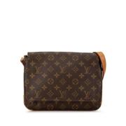 Louis Vuitton Vintage Pre-owned Canvas axelremsvskor Brown, Dam