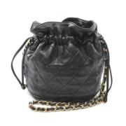 Chanel Vintage Pre-owned Laeder crossbodyvskor Black, Dam