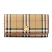 Burberry Check Continental Plånbok Beige Beige, Dam