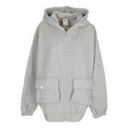 Nike Dans Oversized Dragkedja Hoodie Grå Gray, Dam