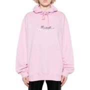 Msgm Hoodie med Logotryck Pink, Dam