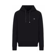 Armani Hoodie med logopatch Black, Herr