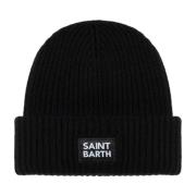 MC2 Saint Barth Räfflad ullkashmir mössa Black, Unisex