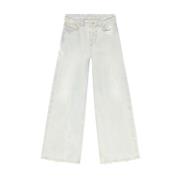 Diesel Vintage Wide Leg Cropped Jeans Beige, Dam