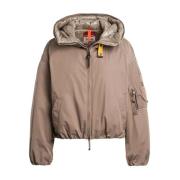 Parajumpers Satin Oversize Bomberjacka med Dun Brown, Dam