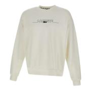 Lacoste Vit Bomulls Sweatshirt med Logobroderi White, Herr