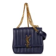 Yves Saint Laurent Vintage Pre-owned Laeder axelremsvskor Blue, Dam