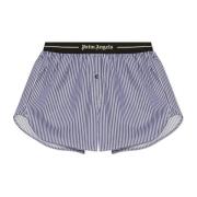 Palm Angels Randigt mönster shorts Blue, Dam