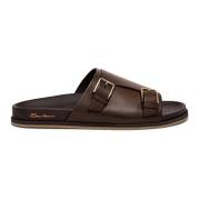 Santoni Herr lädersandal Brown, Herr