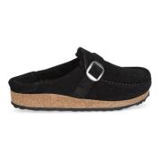 Birkenstock Shearling Sandaler i Svart Black, Dam