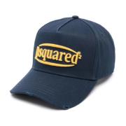 Dsquared2 Blå Bomull Baseballkeps med Logotyp Blue, Herr