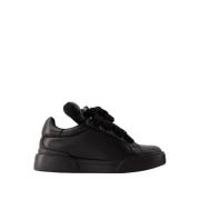 Dolce & Gabbana Svarta Läder Sneakers - Portofino Stil Black, Herr