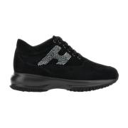 Hogan Svarta Mocka Interaktiva Sneakers Black, Dam