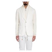 Eleventy Stickad blazer i blandat tyg White, Herr