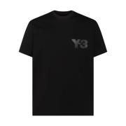 Y-3 Svart Bomull Logo T-shirt Black, Herr