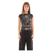 Diesel Oval D Laminated Tee Black, Dam