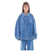 Haikure Velvet Oversize Jacket in T0171 Blue, Dam