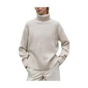 Ecoalf Stickad Turtleneck Tröja Beige, Dam