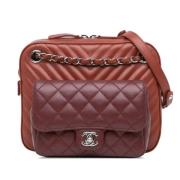 Chanel Vintage Pre-owned Laeder crossbodyvskor Red, Dam