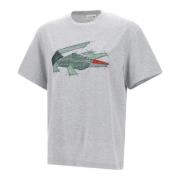 Lacoste Abstrakt Logotyp Grå T-shirt Polo Gray, Herr