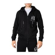 Armani Exchange Bomull Hoodie Tröja Herr Höst/Vinter Kollektion Black,...