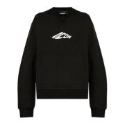 Dsquared2 Sweatshirt med tryckt logotyp Black, Dam