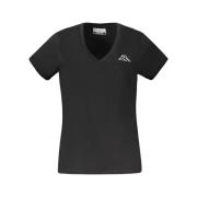 Kappa Svarta Bomull Tops T-Shirt Black, Dam