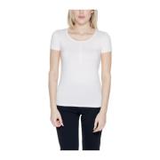 Emporio Armani EA7 Rosa Bomull T-shirt Vår/Sommarkollektion White, Dam