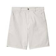 Carhartt Wip Grå Canvas Knä Shorts med Förstärkt Sömnad Gray, Herr