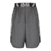 Balmain Mini Paisley Monogram Shorts Black, Herr