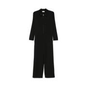 Barena Venezia Svart ull jumpsuit med dragkedja Black, Dam