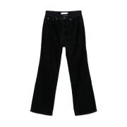 LOW Classic Velvet Boot Cut Jeans Black, Dam