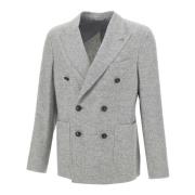 Peserico Lyxig Ull Silk Kashmir Blazer Gray, Herr